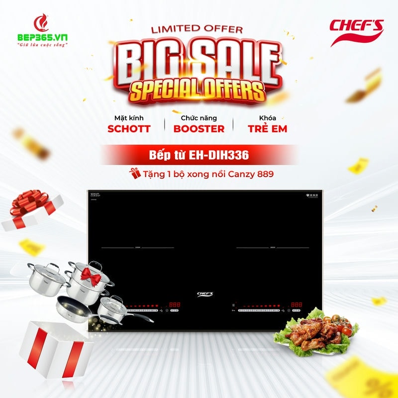 Bếp từ đôi Chefs EH-DIH336